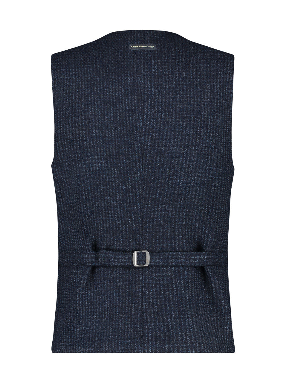 A Fish Named Fred Waistcoat Small Check - Navy