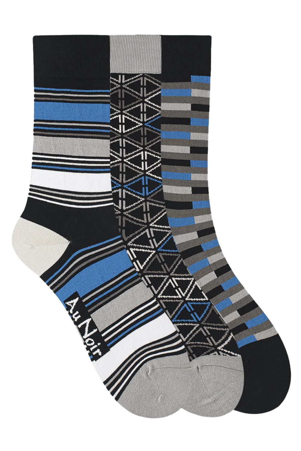 Au Noir Spandex Men’s Socks - Black Royal (3 Pack)