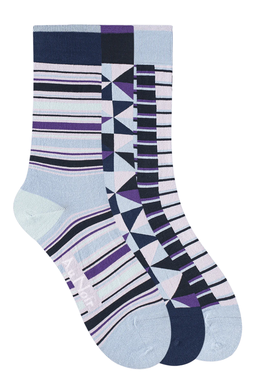 Au Noir Spandex Men’s Socks - Blue Purple (3 Pack)
