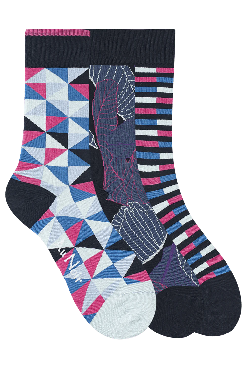 Au Noir Spandex Men’s Socks - Blue Pink (3 Pack)