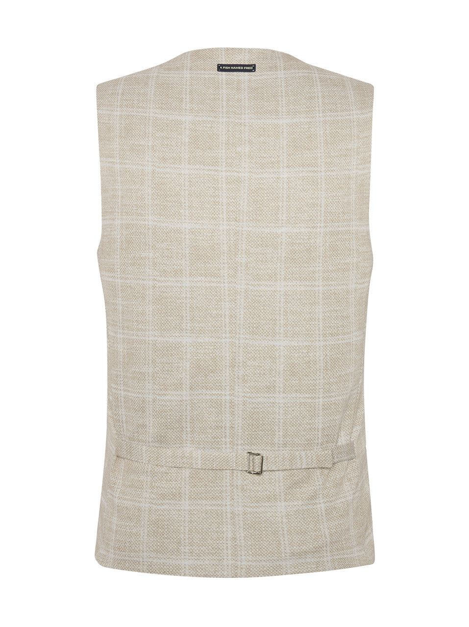 A Fish Named Fred Waistcoat Travel Check - Sand