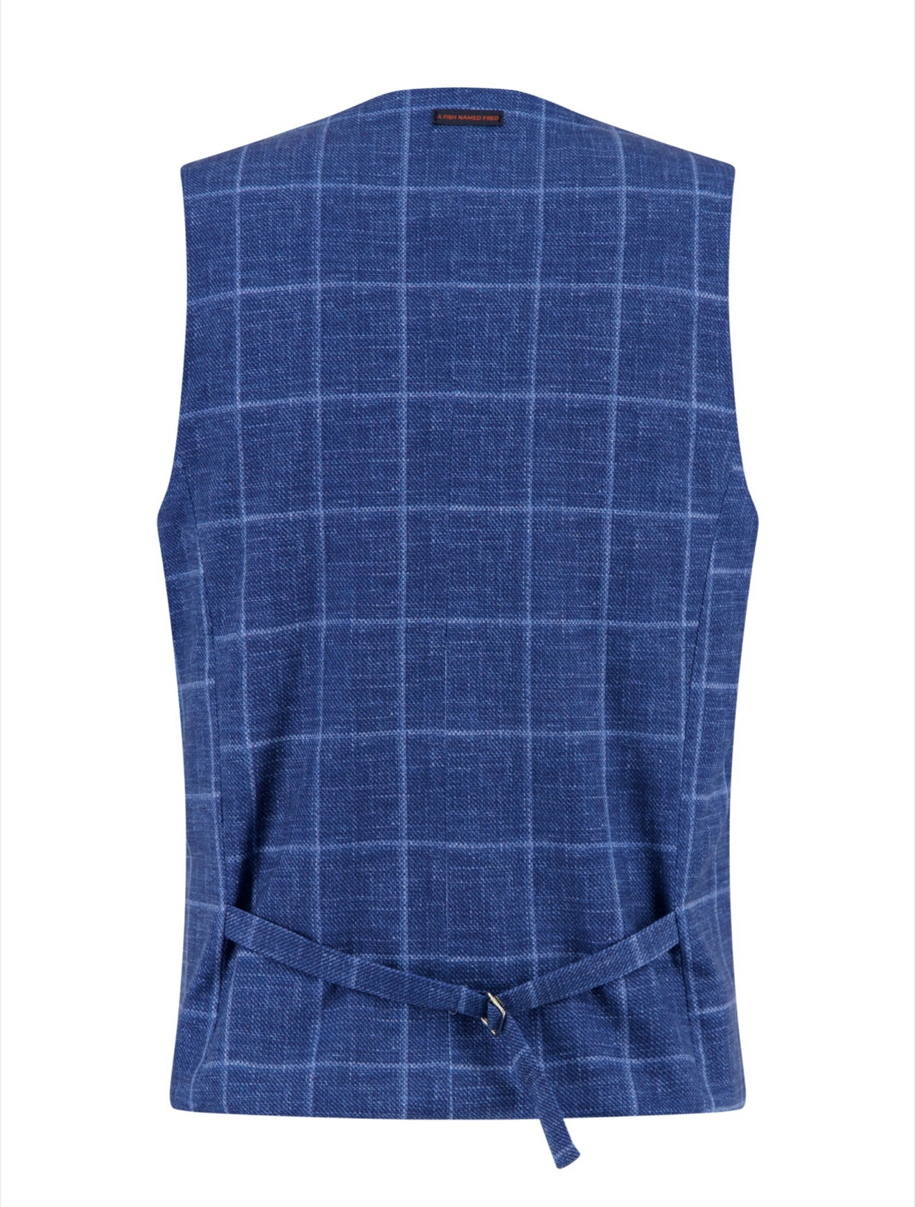 A Fish Named Fred Waistcoat Travel Check - Navy