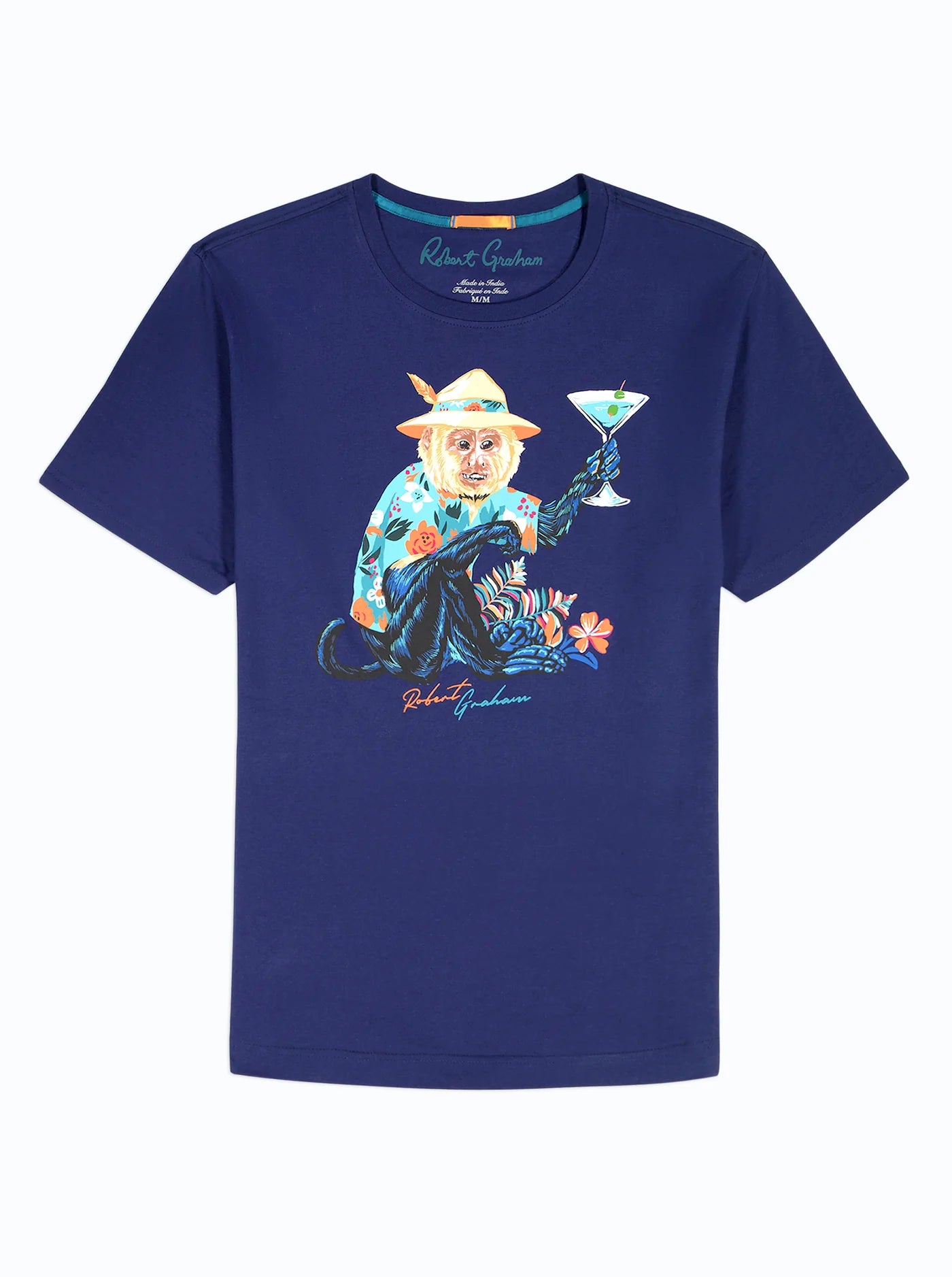 Robert Graham T-Shirt Monkey Vacation - Navy