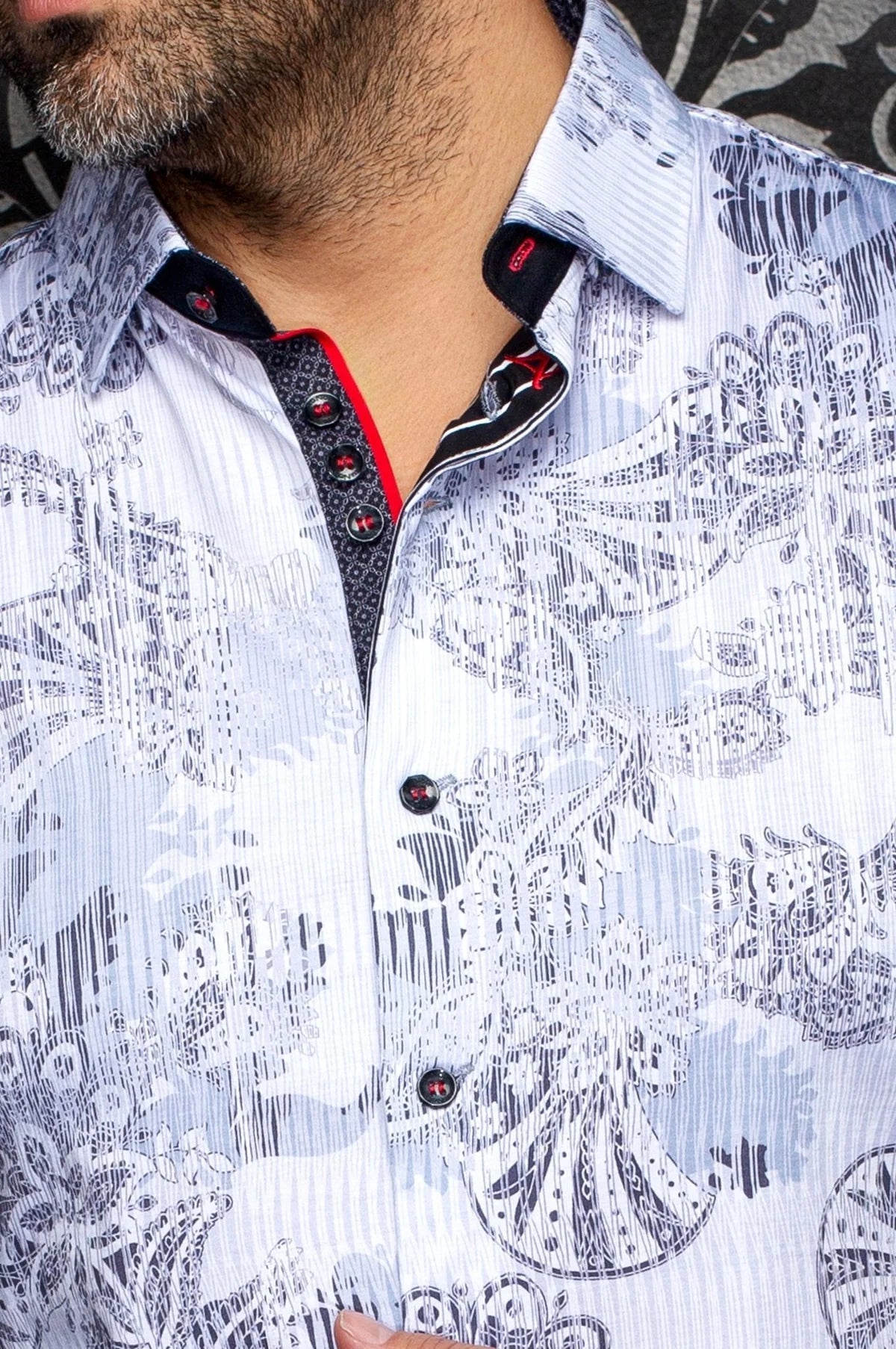 Au Noir Shirt Kalimantan - White Grey