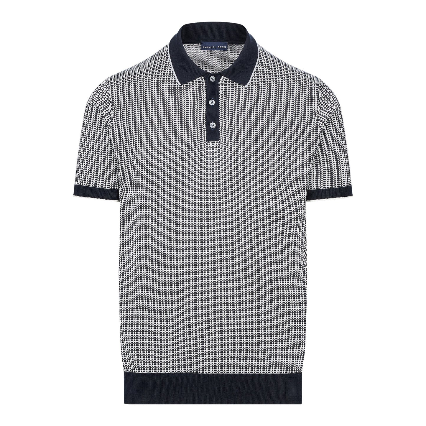 Emanuel Berg SS Jacquard Polo - Navy