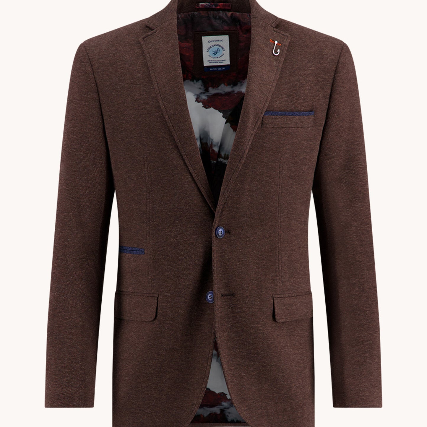 A Fish Named Fred Blazer Pique - Chocolate Brown