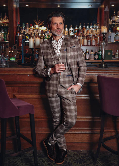 A Fish Named Fred Blazer Travel Windowpane - Sand