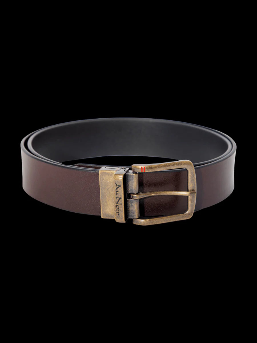 Au Noir Belt Strauss Brass - Black Brown