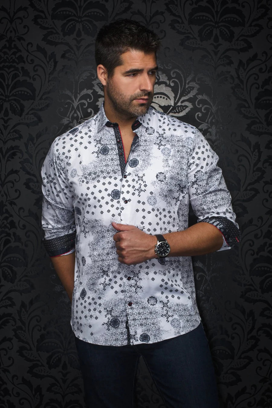 Au Noir LS Floriani - White Black