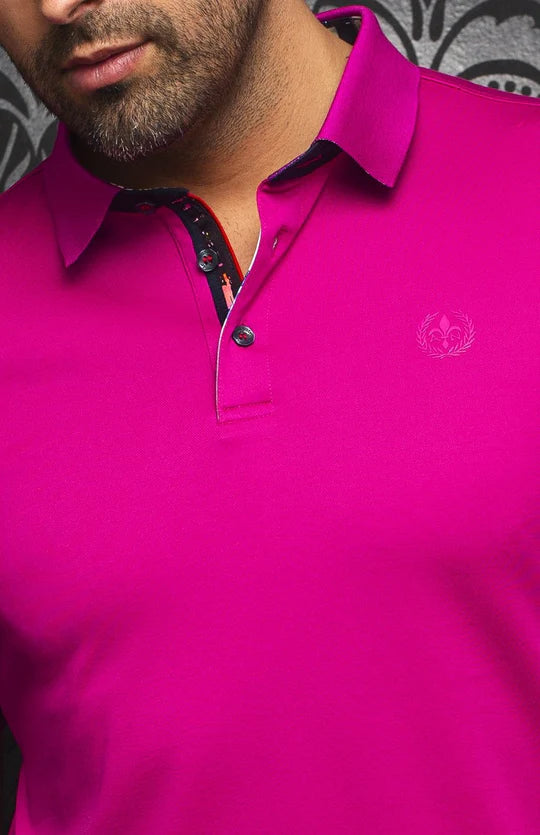 Au Noir Polo SS Eagle - Fuschia
