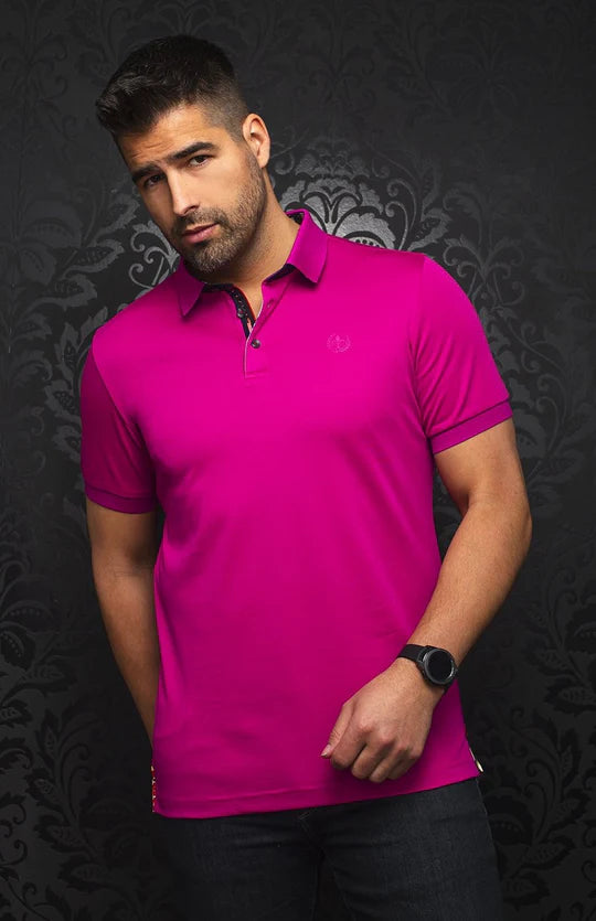 Au Noir Polo SS Eagle - Fuschia