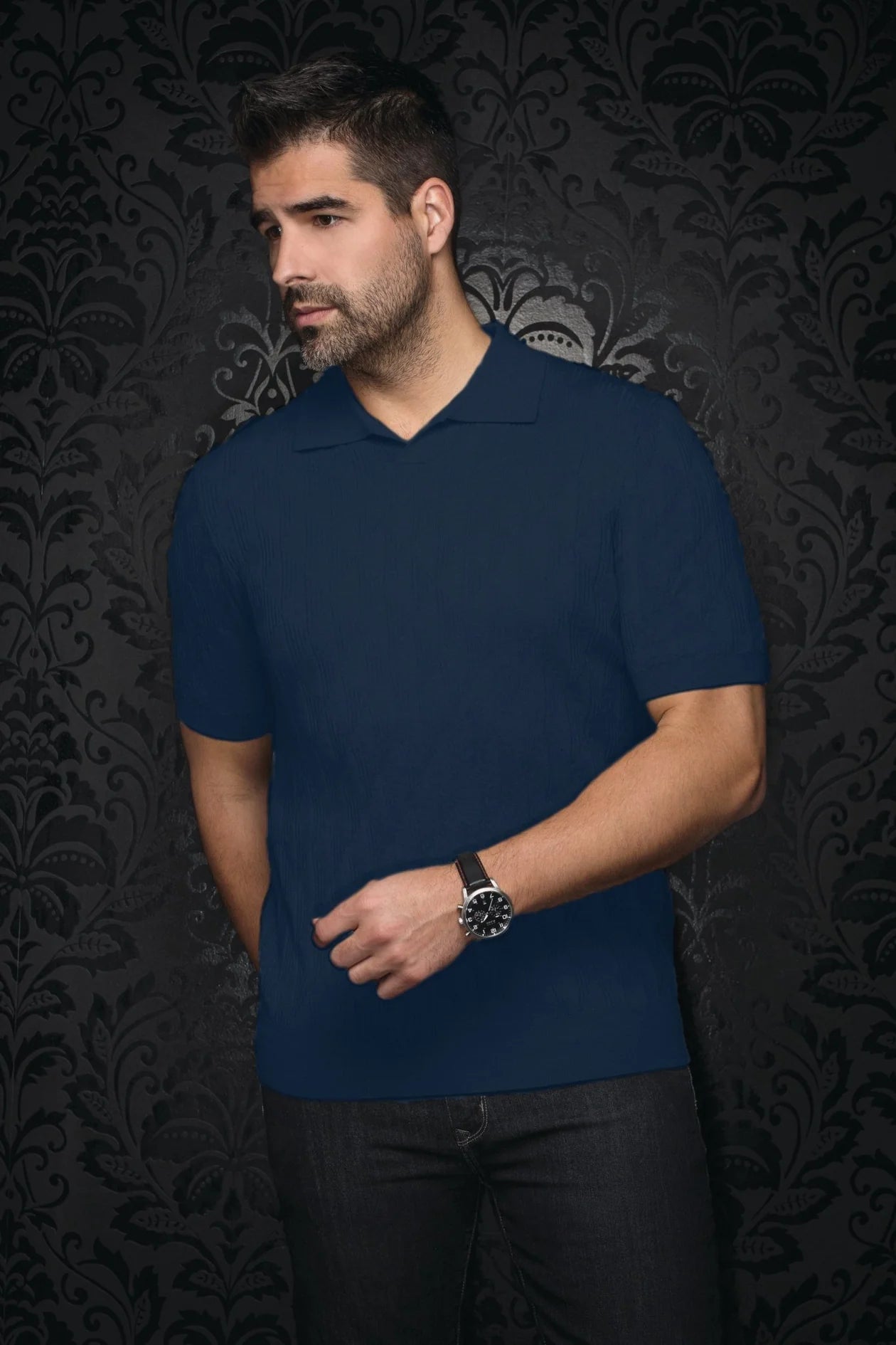 Au Noir Polo SS Lowick - Navy