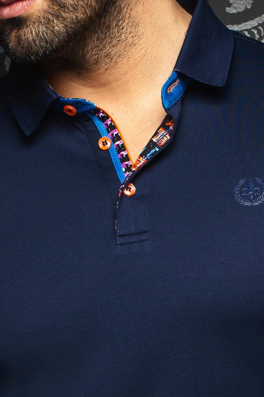 Au Noir Polo SS Eagle - Navy