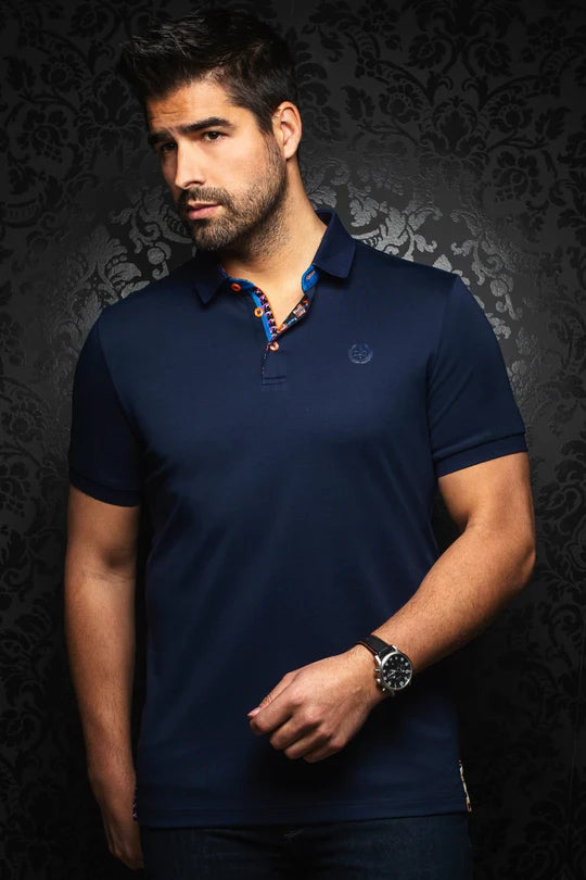 Au Noir Polo SS Eagle - Navy