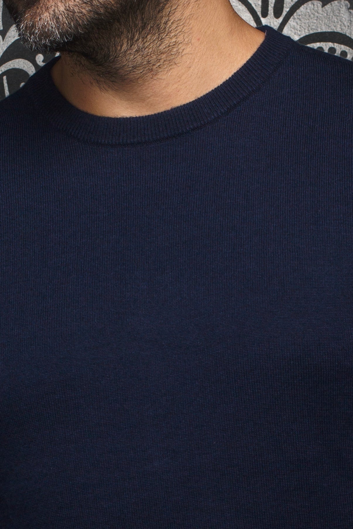 Au Noir Merino Wool Sweater Marini - Navy
