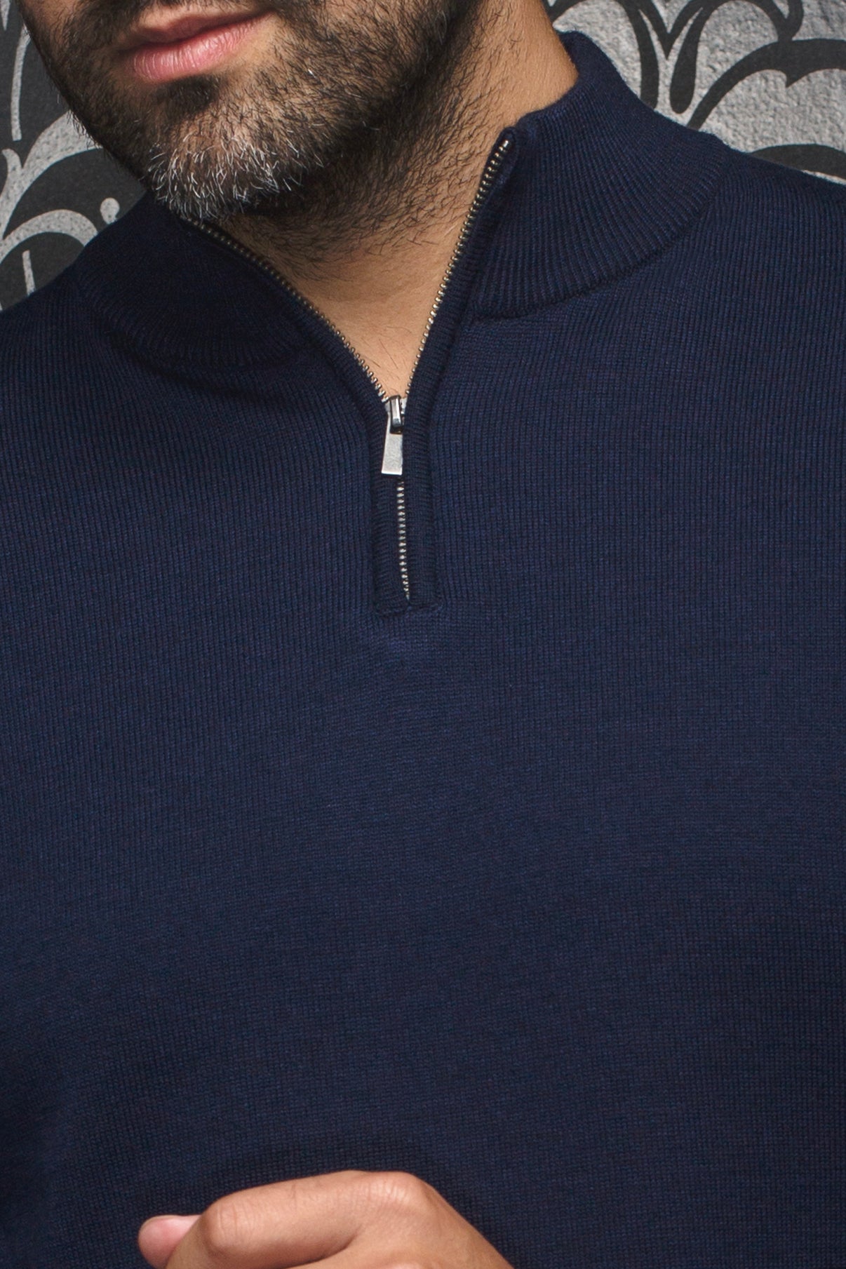 Au Noir Merino Wool Sweater Mesta - Navy