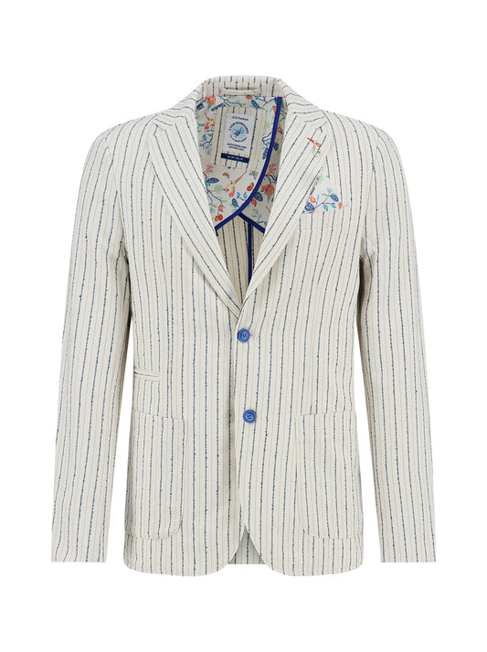 A Fish Named Fred Blazer Structure Stripe - Off White