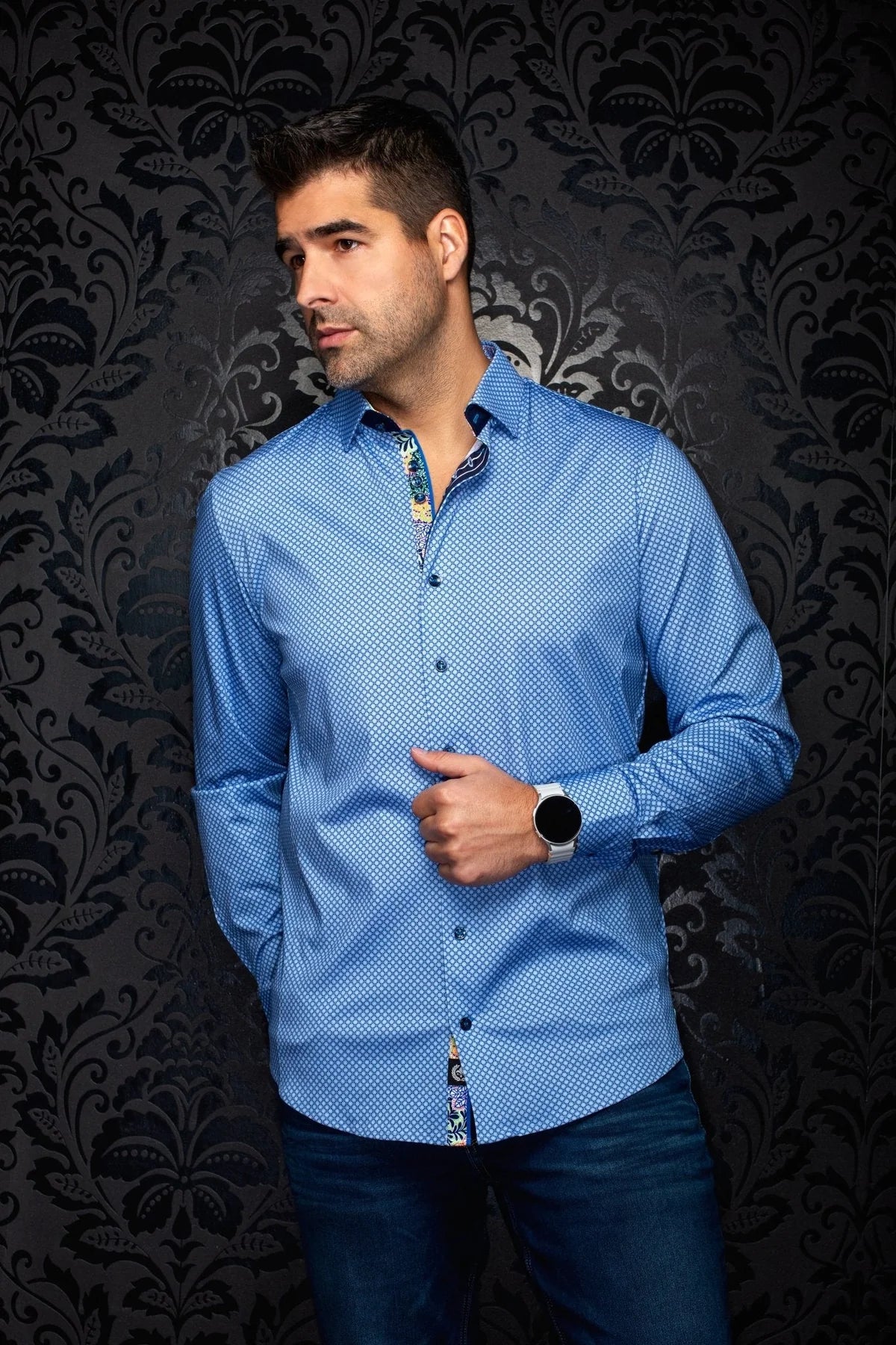 Au Noir LS Shirt Elvaris - Lt. Blue