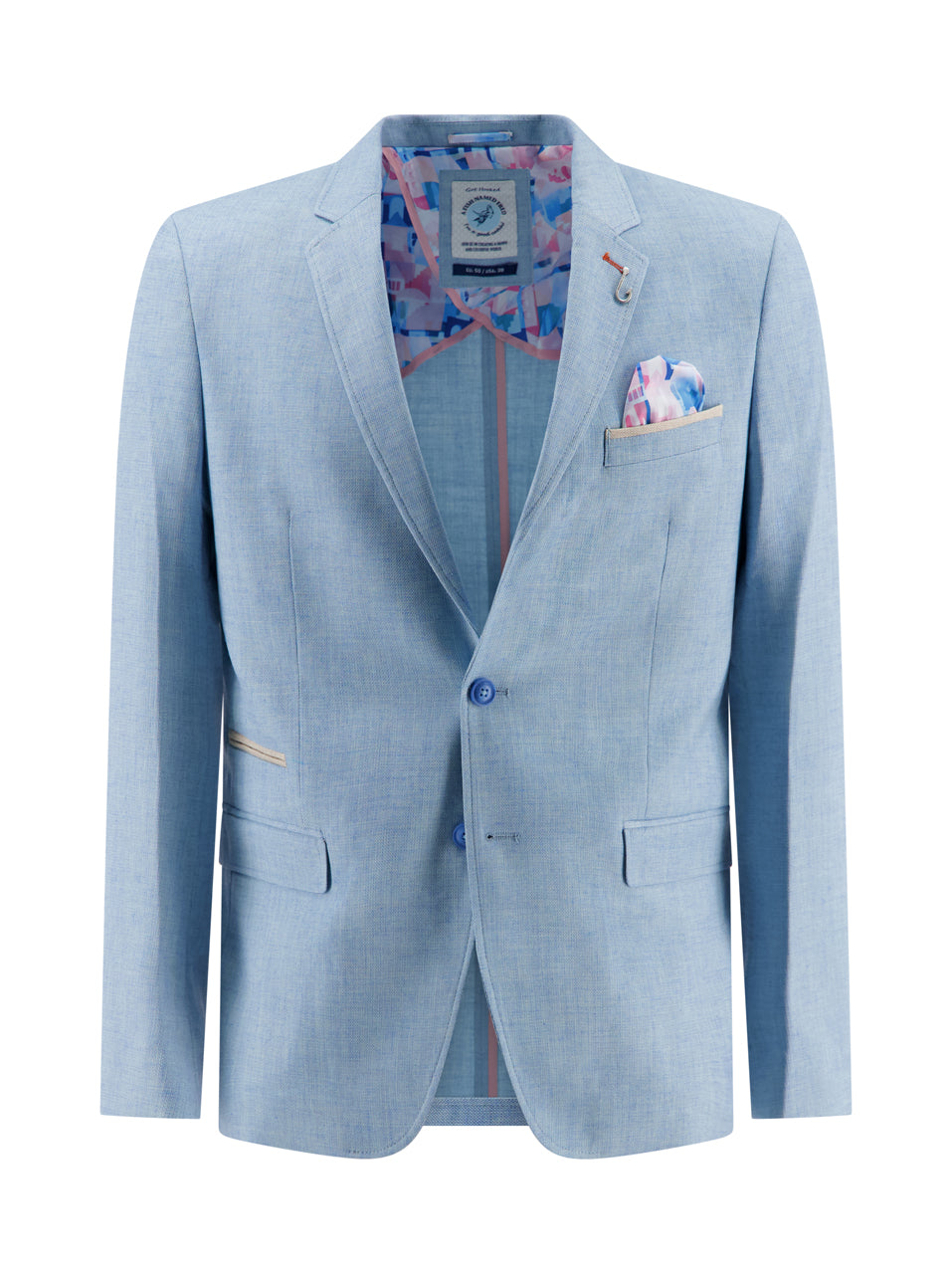 A Fish Named Fred Blazer Linen Look- Aqua Blue
