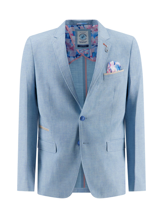 A Fish Named Fred Blazer Linen Look- Aqua Blue