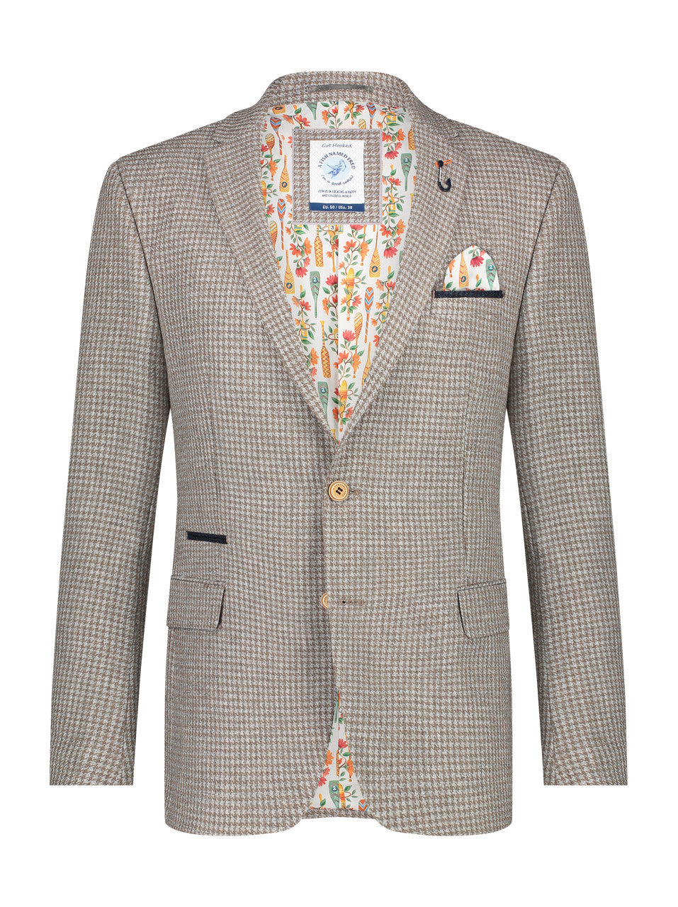 A Fish Named Fred Small Checks Blazer - Beige White