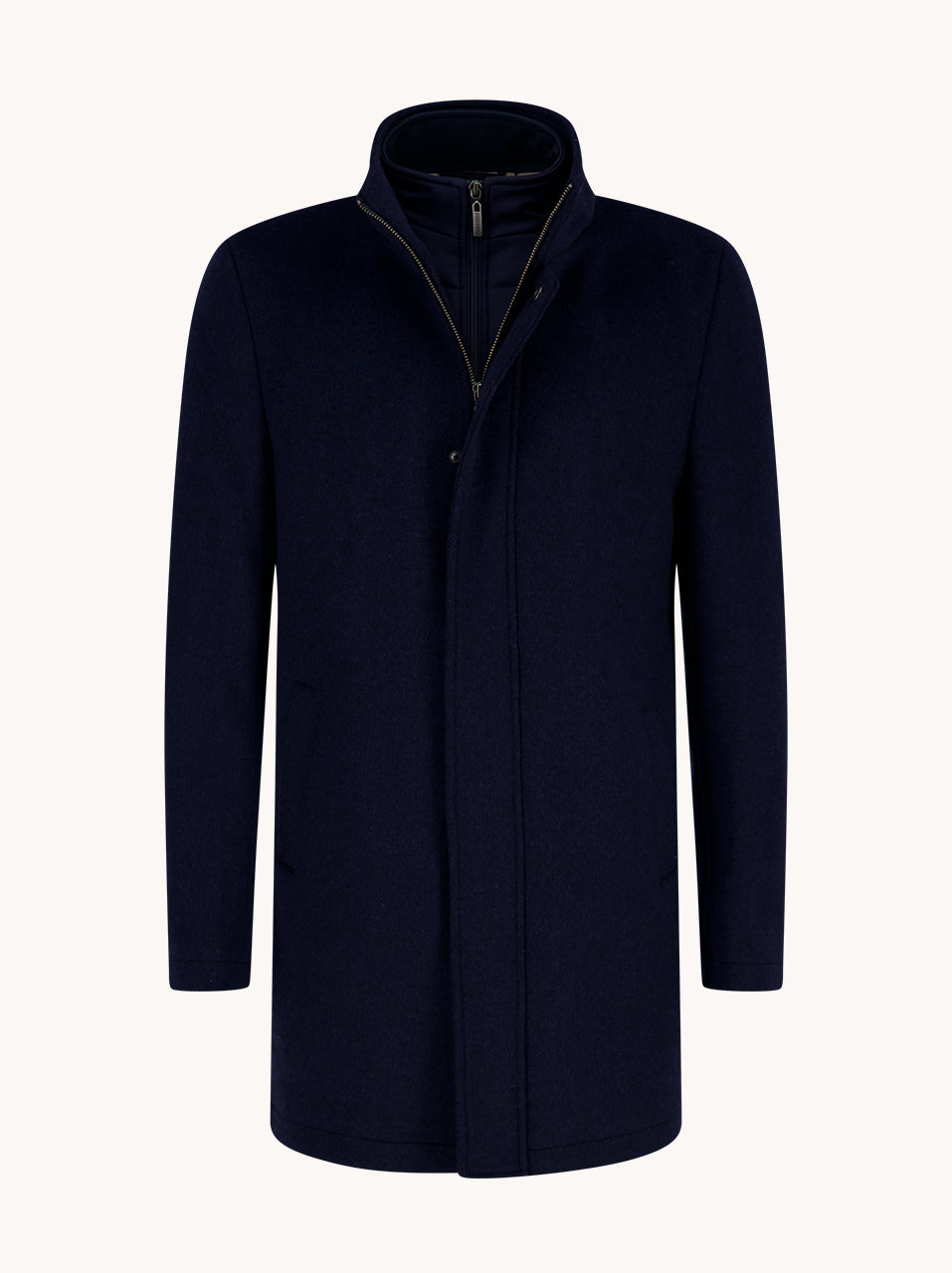 A Fish Named Fred Funnel Neck Coat - Navy