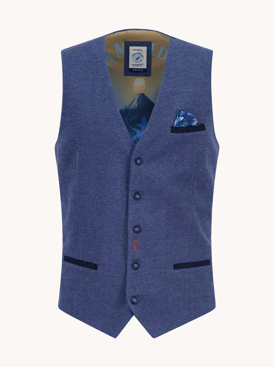 A Fish Named Fred Waistcoat Pique - Cobalt