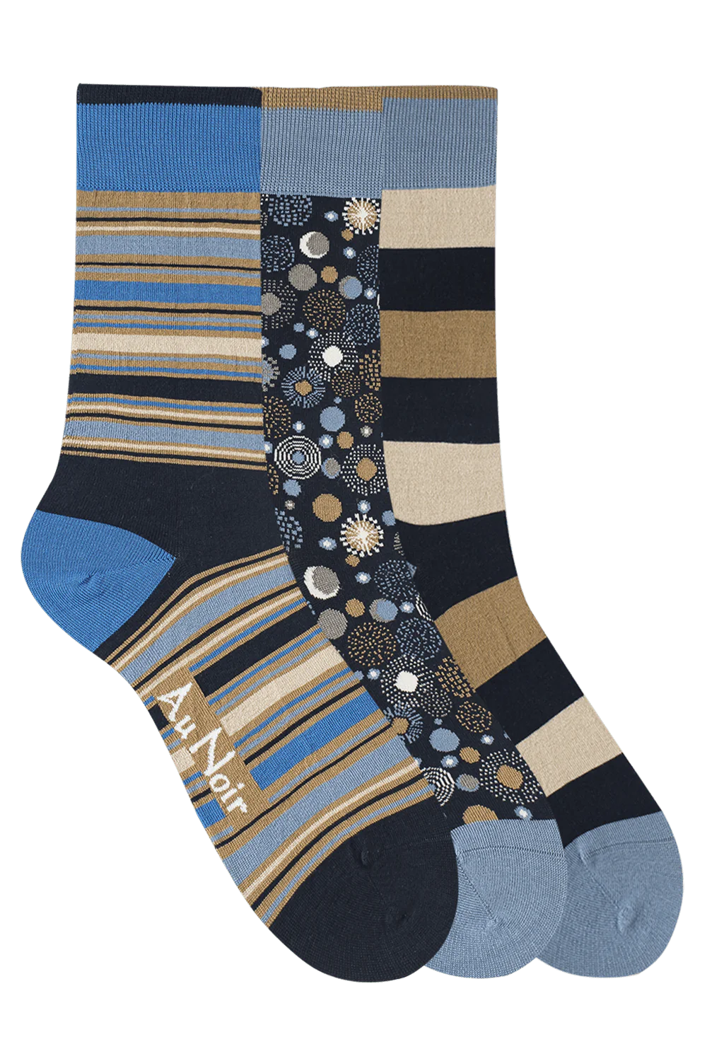 Au Noir Navy- Tobacco Spandex men’s socks Pack of 3