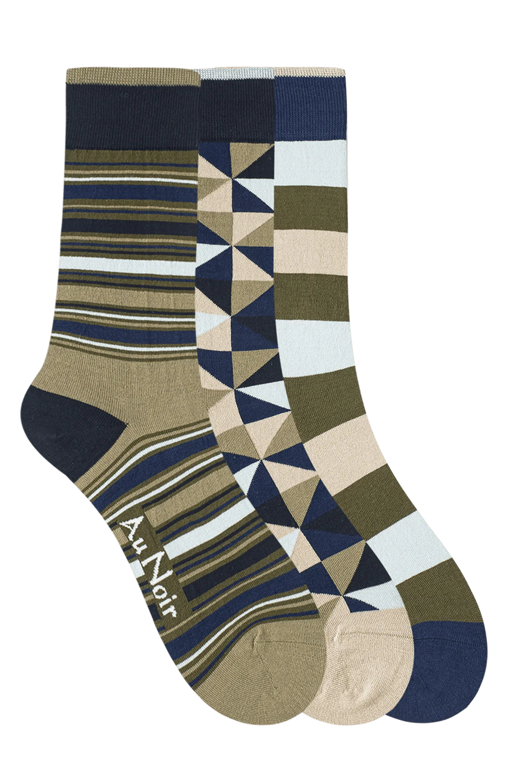 Au Noir  Olive-Stone Spandex men’s socks Pack of 3