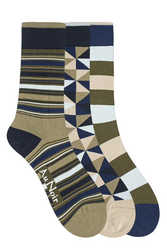 Au Noir Spandex Men’s Socks - Olive Stone (3 Pack)