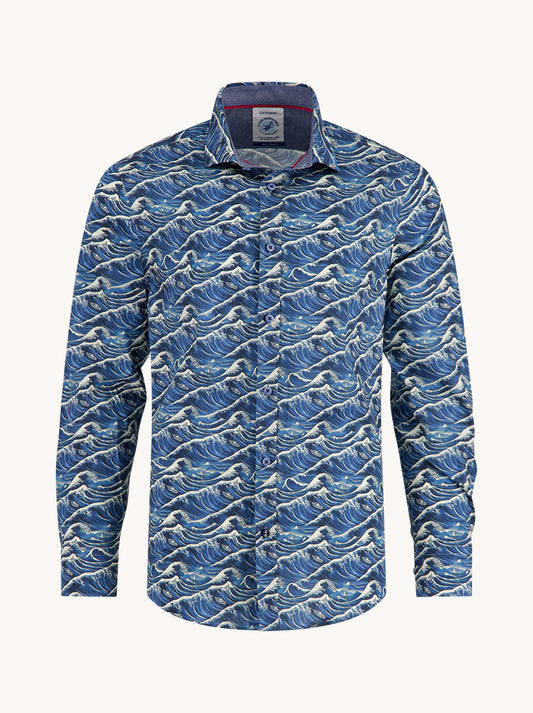 A Fish Named Fred Shirt LS Wave Jeans - Blue