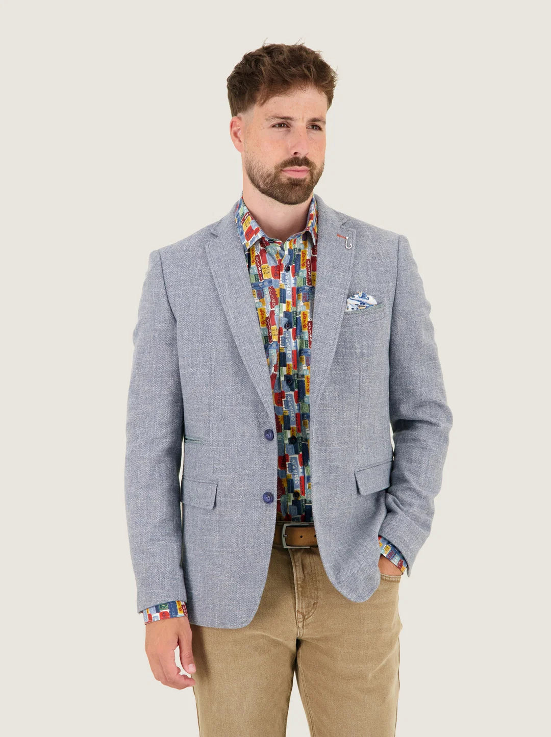 A Fish Named Fred Structure Blazer - Jeans Blue