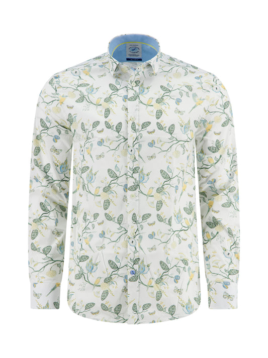 A Fish Named Fred Shirt LS Birdy Blooms - Multicolor Green