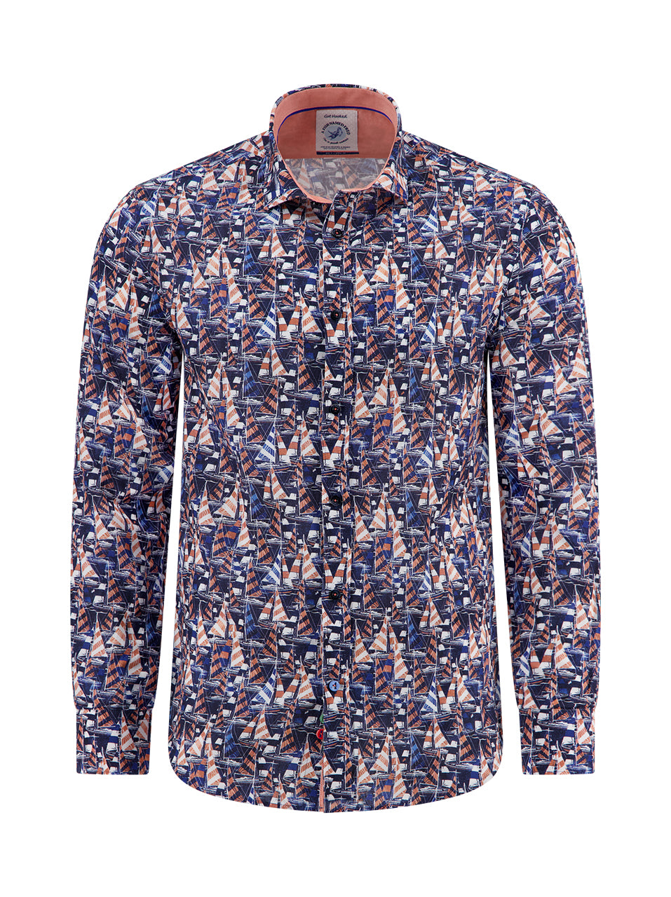 A Fish Named Fred Shirt LS Sailing Boats - Navy