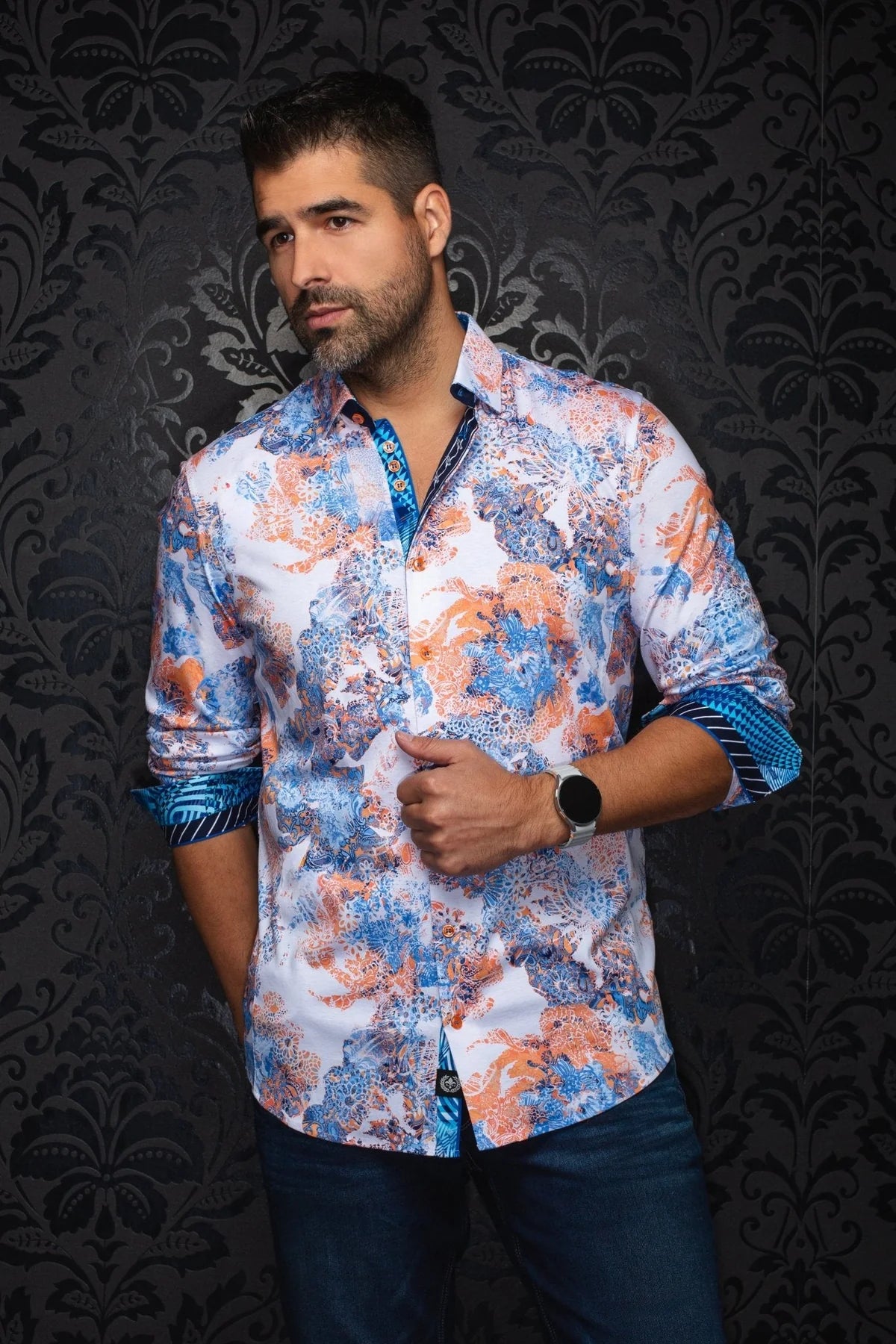 Au Noir LS Shirt Wisteria - Orange