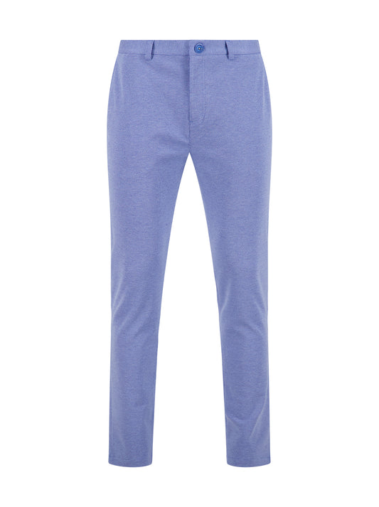 A Fish Named Fred Trouser Melange Pique - Light Blue