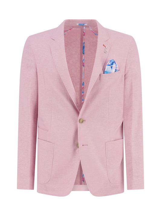 A Fish Named Fred Blazer Linen - Rose Pink