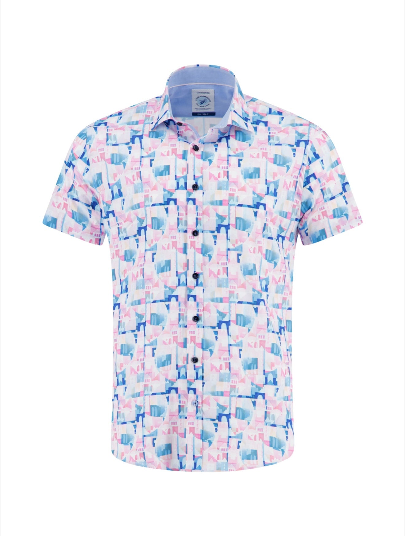 A Fish Named Fred Shirt SS Abstract City - City Rose Pink