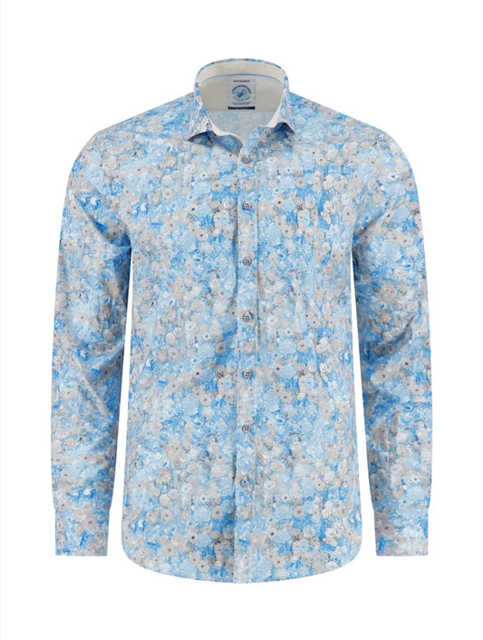 A Fish Named Fred Shirt LS Klimt Flower - Light Blue