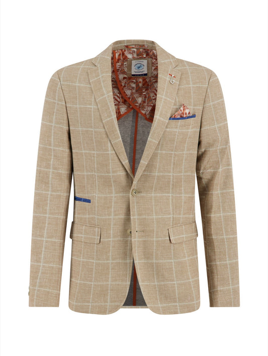 A Fish Named Fred Blazer Travel - Check - Sand