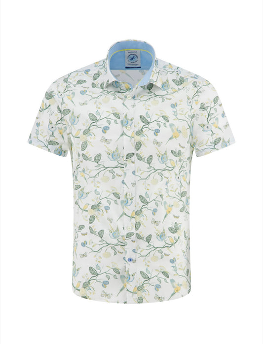 A Fish Named Fred Shirt SS Birdy Blooms - Multicolor Green