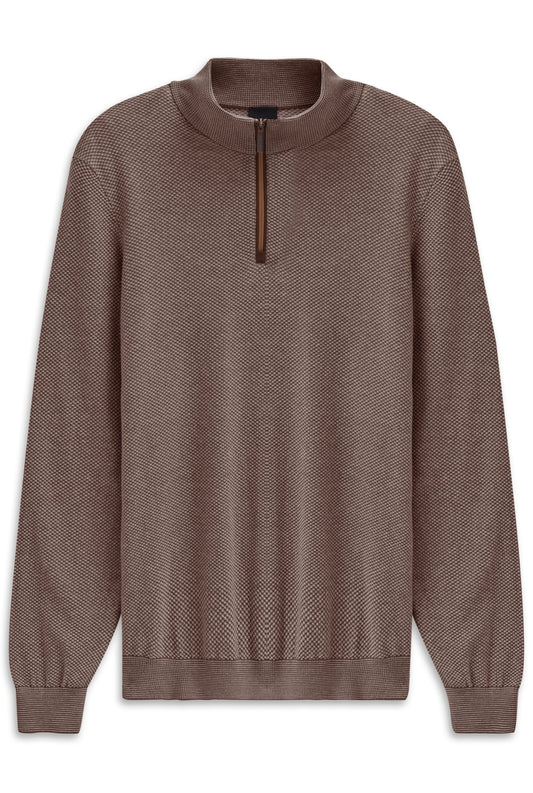 Bugatti Knit Troyer - Brown-Burgundy / 790