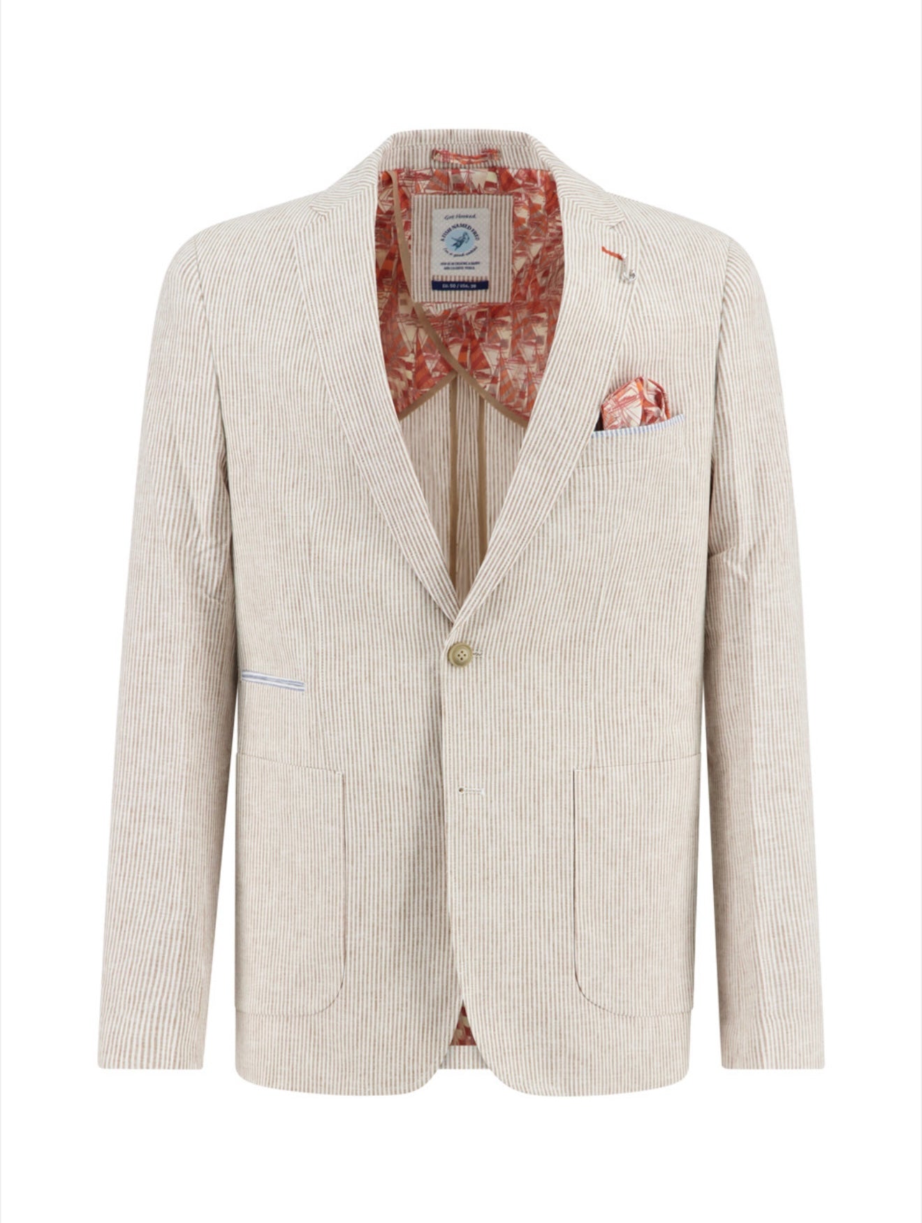 A Fish Named Fred Blazer Linen Stripe - Sand