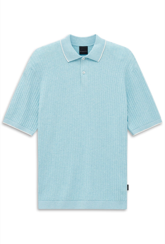 Bugatti Knit SS Polo Shirt - Turquoise