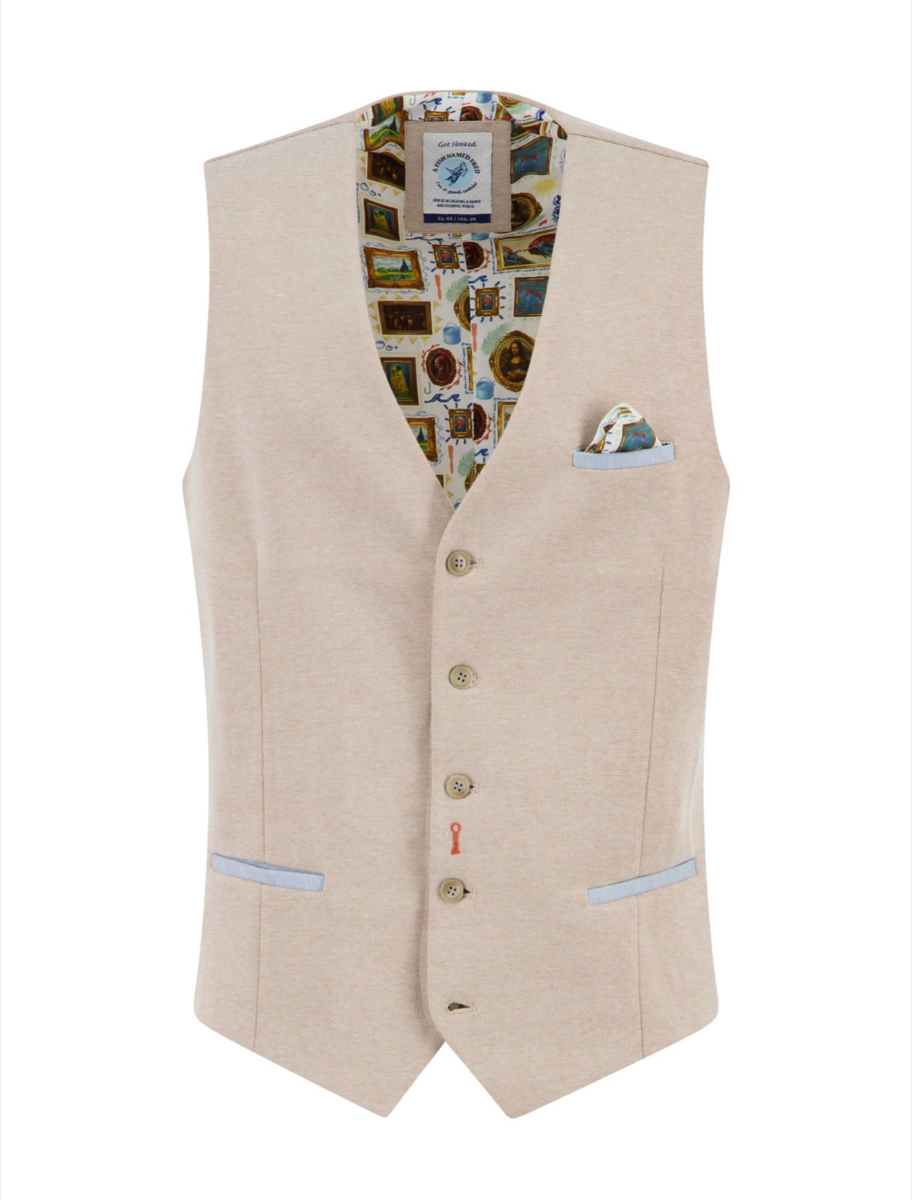 A Fish Named Fred Waistcoat Pique - Sand