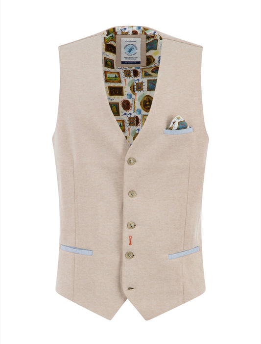 A Fish Named Fred Waistcoat Pique - Sand
