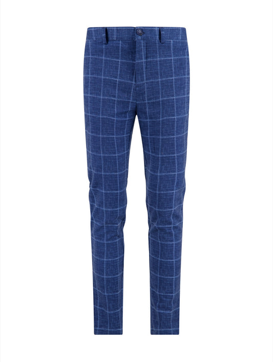 A Fish Named Fred Trouser Travel Check - Navy