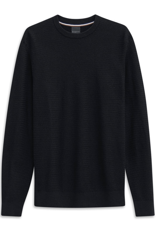 Bugatti Cable Knit Crewneck - Navy