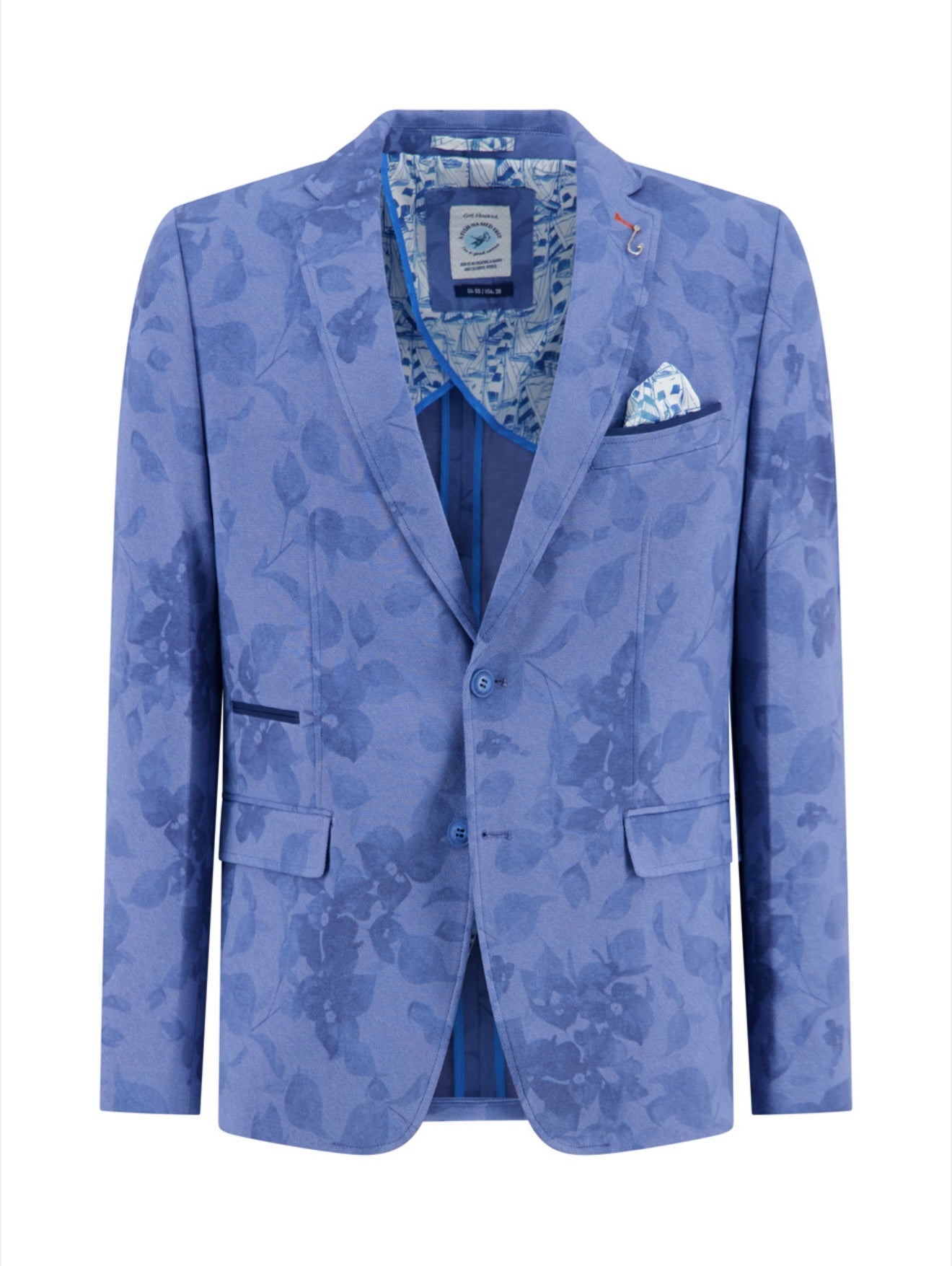 A Fish Named Fred Blazer Printed Pique - Light Blue