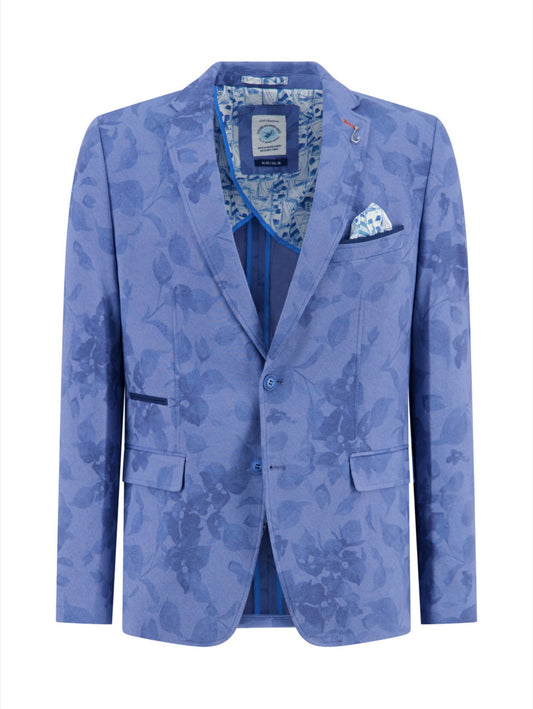 A Fish Named Fred Blazer Printed Pique - Light Blue